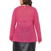 Agnes Orinda Women's Plus Size Sheer Mesh See-Through Long Sleeve Crew Neck Tee Blouse - 4 of 4