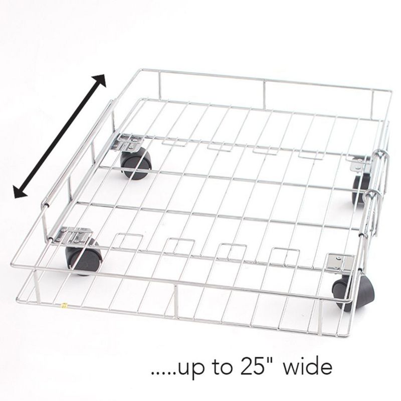 The Lakeside Collection Expandable Rolling Metal Basket, 5 of 6