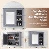 30x28 inch Gray Wall Mounted Bathroom Storage Medicine Cabinet with Mirror and 3 Open Shelves - 3 of 4