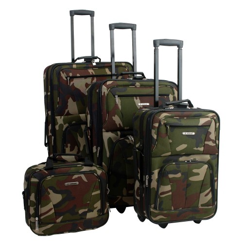 Rockland Journey 4pc Expandable Luggage Set - Camo, Bootcamp Green