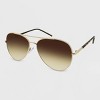 Women's Metal Aviator Sunglasses - Wild Fable™ Gold: Hinged Temple, Adjustable Nose Pads, UV Protection - 2 of 2