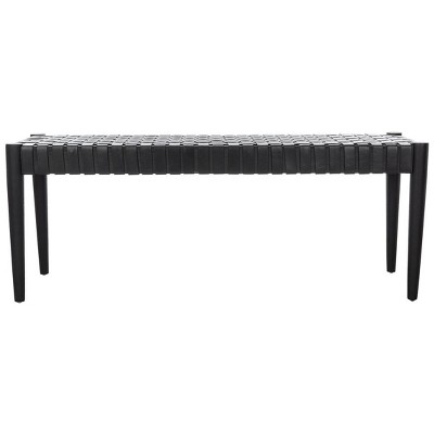 Amalia Leather Weave Bench  - Safavieh