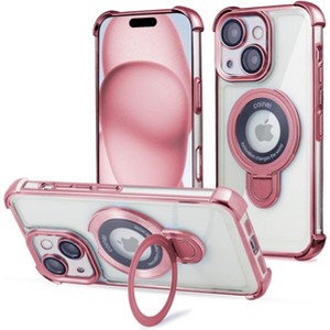 Entronix [Magnetic] Case Compatible with iPhone 15 Plus - [Clear Back] Glossy Gripstand - 1 of 4