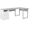Monarch Specialties Computer Desk Home Office Corner Left Right Set-Up Storage Drawers  L Shape  Metal Laminate Grey Contemporary Modern - 3 of 4