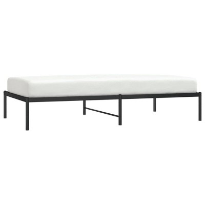 vidaXL Black Metal Single Bed Frame with Sturdy Powder-Coated Steel Construction