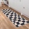 Washable Modern Checkered Area Rug | Stain Resistant Soft Geometric Throw Rug | Non-Slip Low Pile Accent Carpet for Living Room, Dining, Nursery - 3 of 4