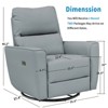 Power Swivel Rocking Recliner Chair,Recliner Glider with Faux Leather Upholstery, Comfortable Rocker Recliner for Living Room and Nursery - 2 of 4