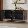 Retro-Style Sideboard Buffet Cabinet with Adjustable Storage Shelves,4 Doors and Rectangular Metal Handles for Living Room - Leovsnove - 2 of 4