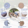 SKRAN Outdoor 6-Piece All Weather PE Rattan Sofa Set with Adjustable Seat, Storage Box, Removable Covers and Tempered Glass Top Table,Natural - 2 of 4