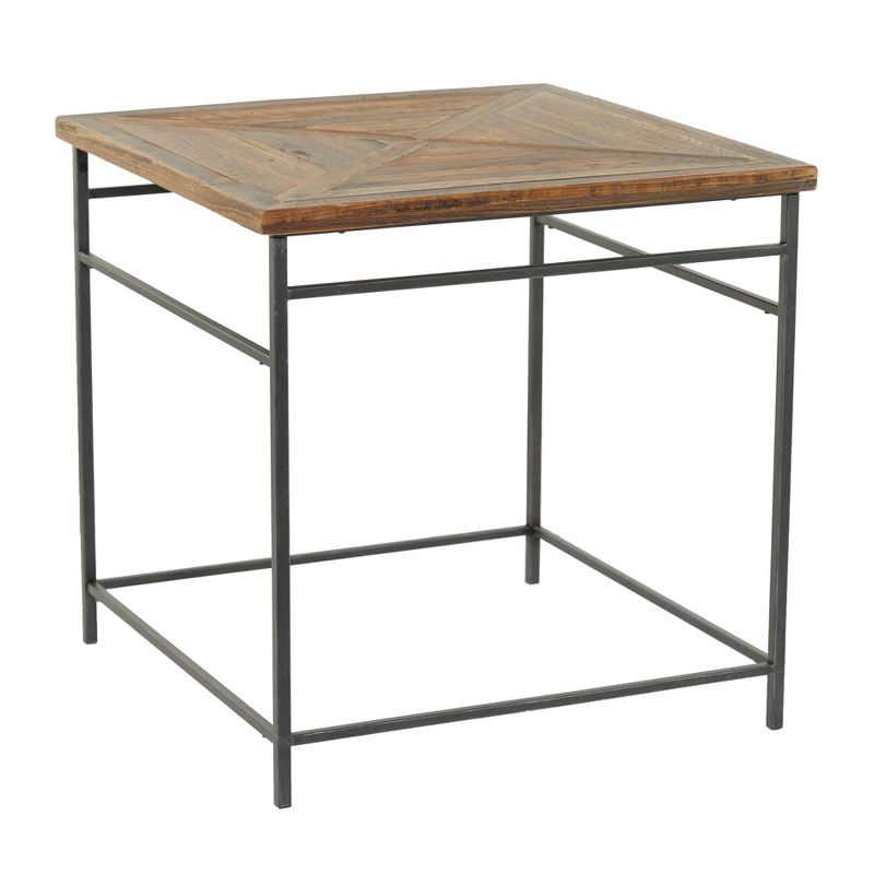 Rustic Wood and Iron Accent Table Brown - Olivia &#38; May, 3 of 8