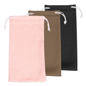 Unique Bargains Microfiber Soft Storage Women Men Eyeglasses Bag 3 Pcs - 1 of 4