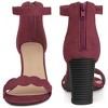 Perphy Women's Scalloped Chunky Heels Ankle Strap Sandals - 2 of 4
