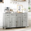 1 Particleboard Sideboard 15Mm E1 4-Door 3-Drawer Dining Cabinet with Durable Construction, Spacious Storage, Stylish Design, Easy Assembly - 2 of 4