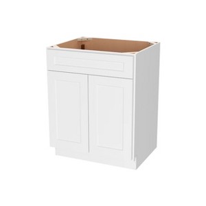 HOMLUX Easy-DIY Ready to Assemble Bath Vanity Cabinet without Top in Shaker White - 1 of 4