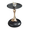 NicBex Small Round Coffee Table,Cocktail Table with Rose Gold Carbon Steel Legs,Space-Saving Side Table for Bedroom,Living Room Furniture - 2 of 4