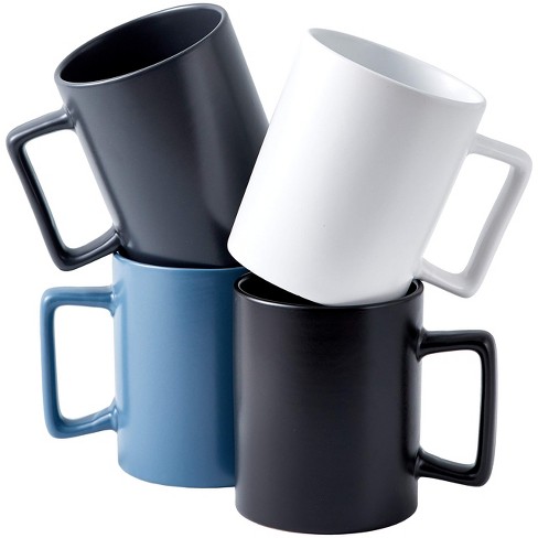 Bruntmor 4 Oz Porcelain Cappuccino Cups With Saucers Set Of 4, Black :  Target