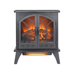 SEVOBAL Fireplace Insert Heater Mantel 3D Flame Quartz Fireplace Stove Bottom Air Outlet Fire Place Panoramic 3-Side View, Black, 28.15"*15.35"*26.57" - 1 of 4
