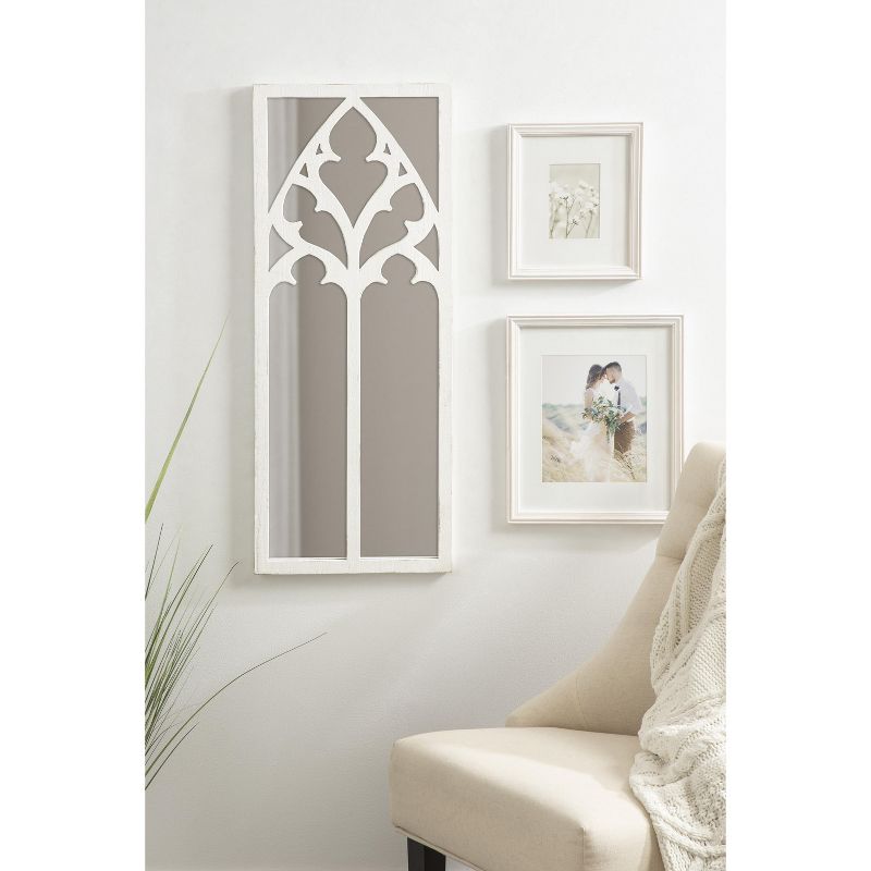 Kate and Laurel Dutchess Rectangle Wood Decorative Mirror, 14x36, White, 6 of 9