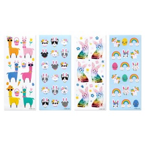 Carlton Cards 150ct Easter Stickers, Llamas, Dogs, Cats, Rainbows, and Rabbits - 1 of 4