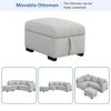 Whisen 82.6" L-Shaped Sleeper Sectional with USB Ports, Power Sockets & Ottoman - 4 of 4