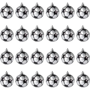 24PCS Sports Theme Christmas Ornaments Set, Football, Baseball,  Soccer Ball Hanging Decorations for Xmas Tree & Holiday Party Decor - 1 of 4