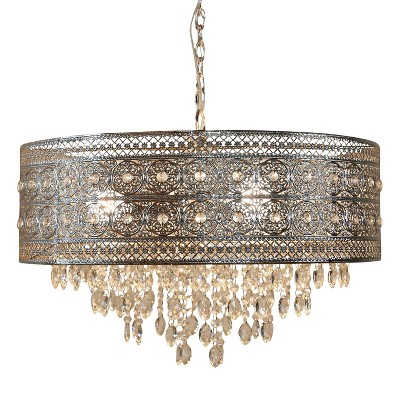 24" Brielle Crystal Chandelier Polished Nickel - River of Goods