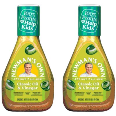 Newman's Own Olive Oil & Vinegar Salad Dressing, 16 oz Bottle (Pack of 2)