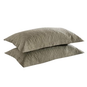 Marcielo 2 Pcs Embroidered Decorative Pillow Shams Set King Size - 1 of 4