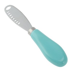 Unique Bargains Stainless Steel Safe Butter Cutter with Ceramic Handle Hole Design Cyan 5.3 Inch - 1 of 3