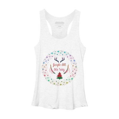 Women's Design By Humans Christmas Jingle All The Way Snowflake Circle By famenxt Racerback Tank Top