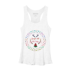 Women's Design By Humans Christmas Jingle All The Way Snowflake Circle By famenxt Racerback Tank Top - 1 of 3