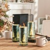 ED Pine Tree Luminary Set of 3 – 8.5" Frosted Glass Winter Forest Design Holiday Decor by Melrose - 2 of 4