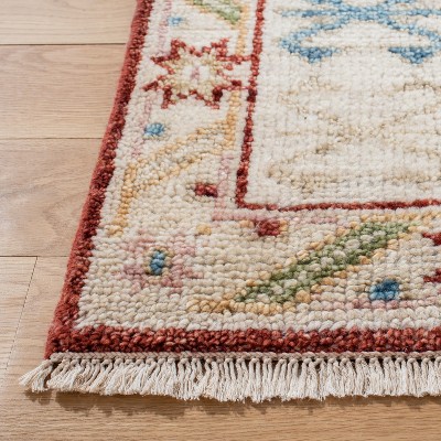Samarkand Ivory Green 9' x 12' Hand-Knotted Wool Area Rug
