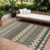 Charcoal Gray And Gold Quatrefoil Washable Indoor Outdoor Area Rug - 2 of 4