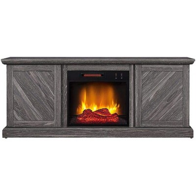 HearthPro Walden 56" W x 22.75" H x 15.5" D Electric Fireplace TV Stand - Weathered Gray