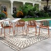 Christopher Knight Home Outdoor Modern Stackable Polypropylene and Iron Dining Chair (Set of 4) - 2 of 4