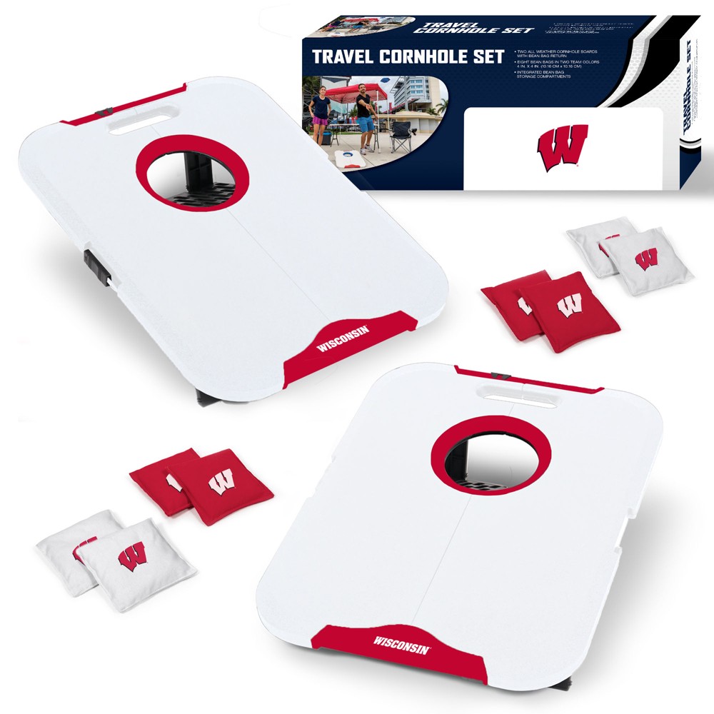 NCAA Wisconsin Badgers All-Weather Travel Cornhole Set
