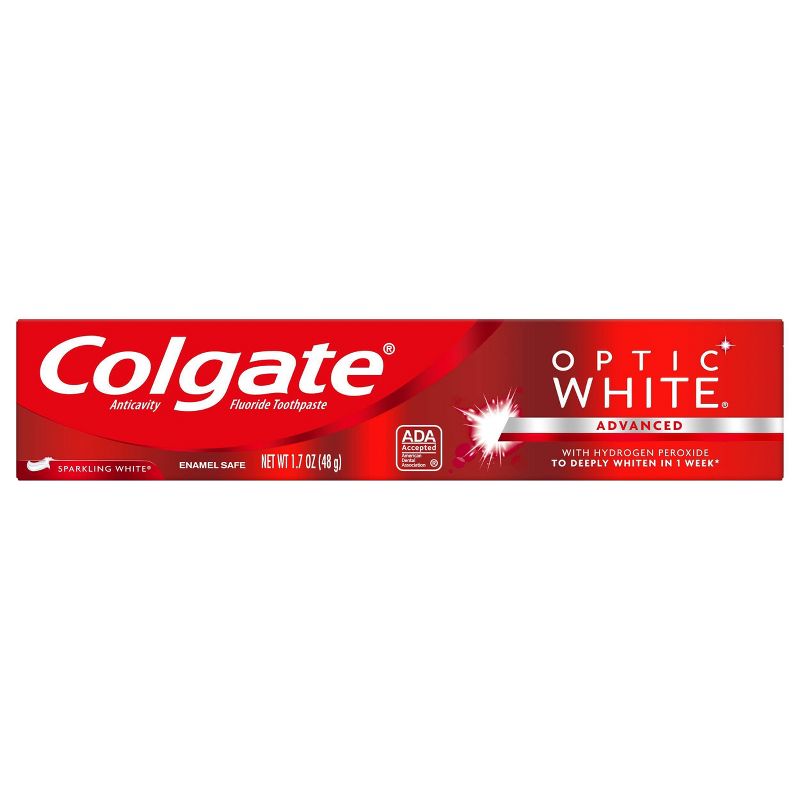 Colgate Optic White Advanced Whitening Toothpaste with Fluoride, 2% Hydrogen Peroxide - Sparkling White - 3.2oz, 5 of 10