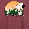 Women's - Peanuts - Campfire Mugs Lightweight French Terry Wide Neck Long Sleeve Shirt - 2 of 4