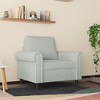 vidaXL Light Gray Sofa Chair - Modern Velvet Chair with Sturdy Metal Frame, Plush Foam Padding - Ideal for Living Room, Lounge, Office and Bedroom - 2 of 4