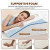 ChicFurnit Bed Pillows Wedge Pillow for Sleep Apnea and Back Pain Relief Memory Foam Pillow for Bedroom Use, White, 23.62"*23.62"*15.75" - 3 of 4