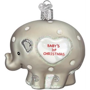 Old World Christmas Blown Glass Ornament for Christmas Tree, Baby's 1st Elephant - 1 of 4
