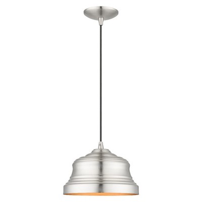 Livex Lighting Endicott 1 - Light Pendant in  Brushed Nickel