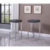 Best Master Furniture,Dorrington Modern Faux Leather Backless Bar Stool (Set of 2) - 2 of 2