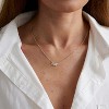 Summit Adventure 14K Gold Plated Leaf Pendant Necklace, Dainty CZ Choker for Women, Trendy Layered Jewelry Gift - 4 of 4