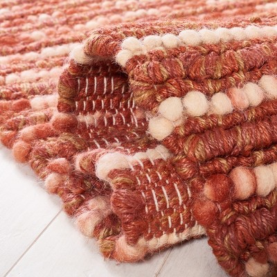 Hand-Knotted Rust and Multi Wool Rectangular Area Rug 3'x5'