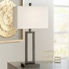 360 Lighting Aston 26" High Open Rectangle Modern Table Lamp Black Finish Metal Single Off-White Shade Living Room Bedroom Bedside Nightstand House - 2 of 4