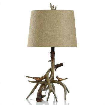 Antler Lodge Antler Table Lamp with Beige Shade - StyleCraft