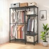 Clothes Rack with Shelves Adjustable Metal Clothing Organizer with 6 Shelves & 3 Rails black - 4 of 4