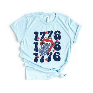 Simply Sage Market Women's 1776 Patriotic Lips Short Sleeve Graphic Tee - 1 of 3